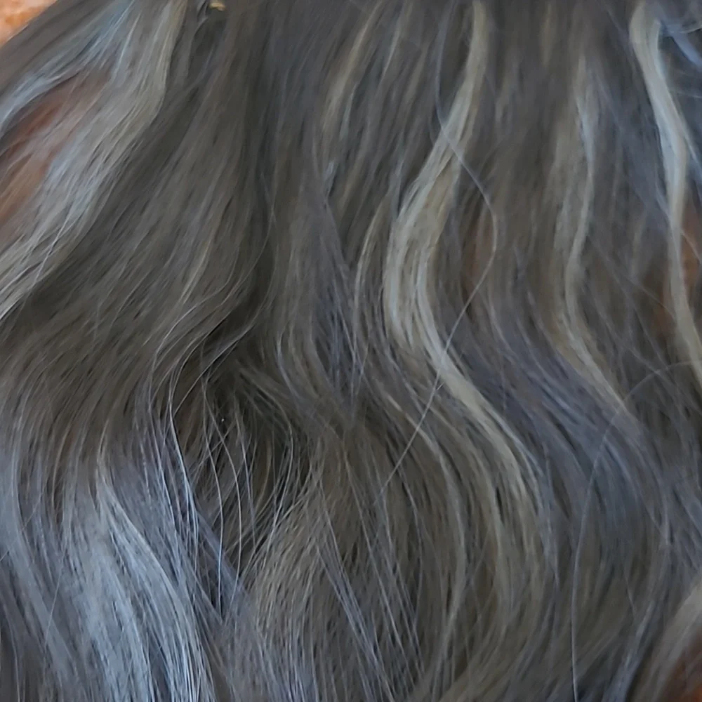 21 In. Synthetic Clip In Ombre Brown  Hair Extensions